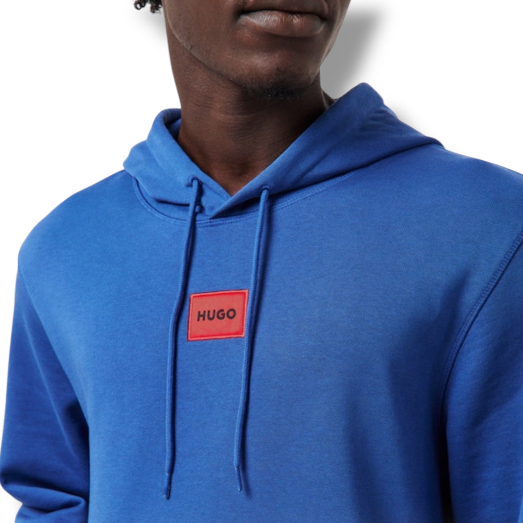 HUGO BOSS HUGO RED PATCH HOODIE & JERSEY SHORTS SET ROYAL BLUE