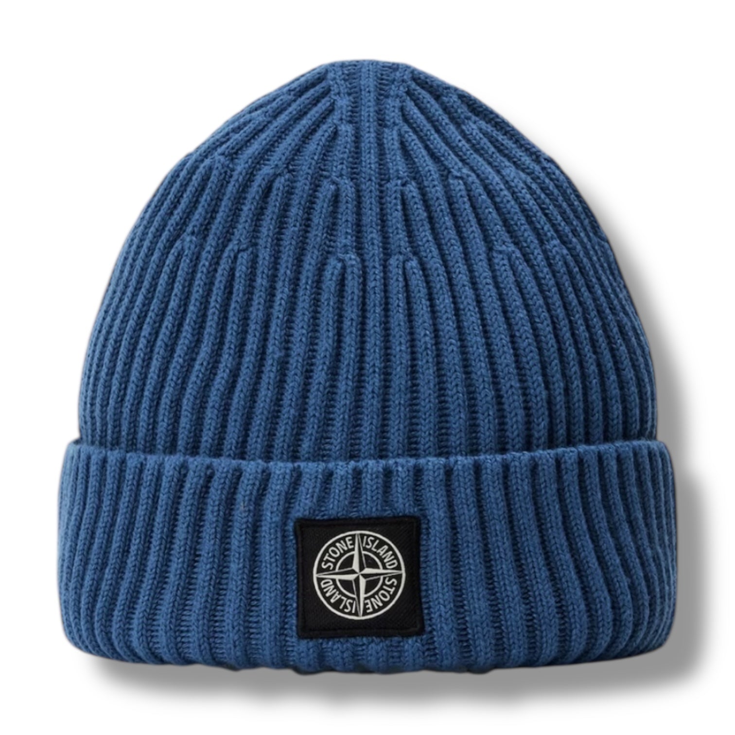 STONE ISLAND RIBBED BEANIE HAT ACC BLUE