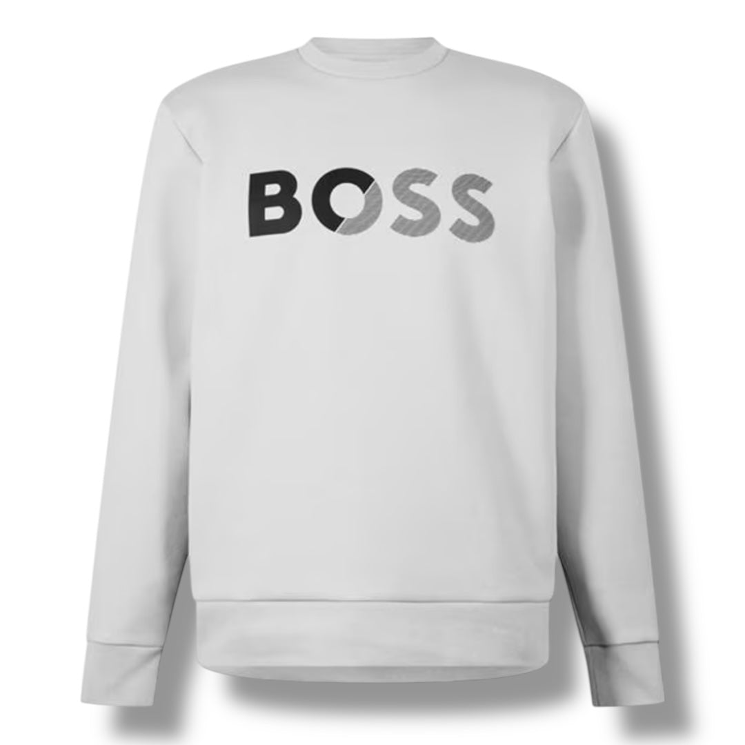 HUGO BOSS LOGO SALBO SWEATSHIRT PASTEL GREY