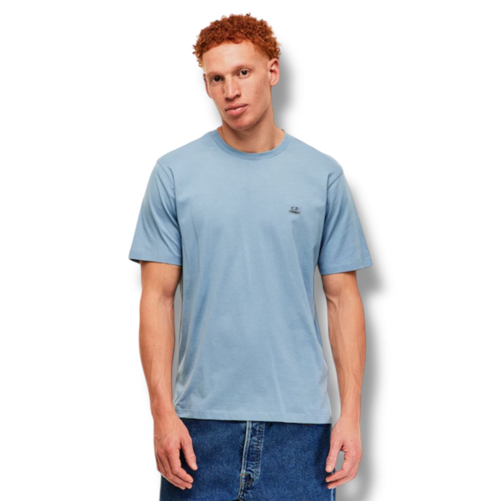 CP COMPANY SMALL LOGO T-SHIRT SILVER BLUE