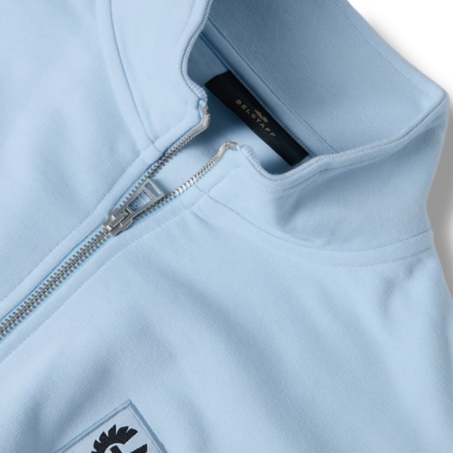 BELSTAFF PATCH LOGO 1/4 ZIP SWEATSHIRT SKY BLUE