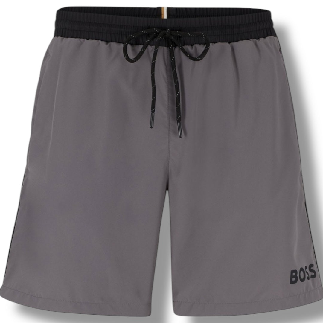HUGO BOSS SMALL LOGO SWIM SHORTS GREY * SALE *