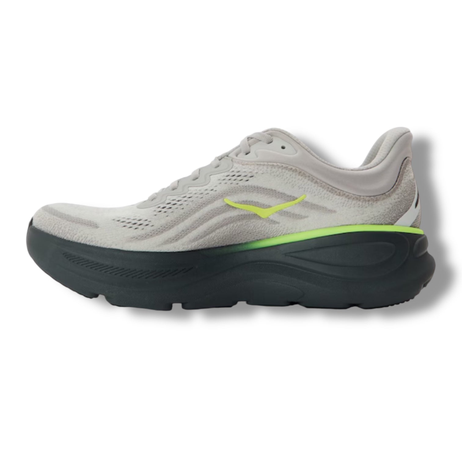 HOKA BONDI RUNNING TRAINERS GREY YELLOW