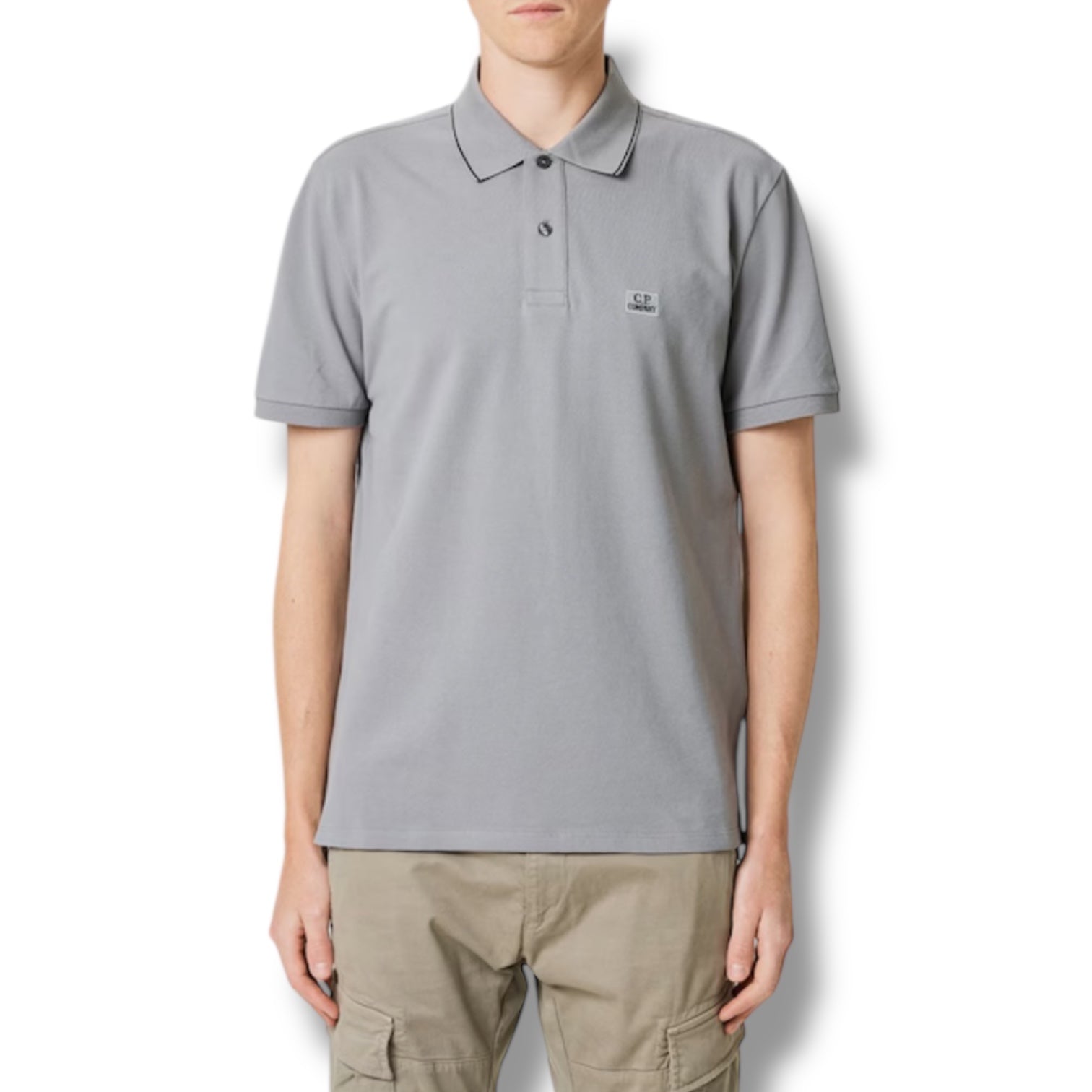 CP COMPANY POLO SHIRT SHADOW GREY