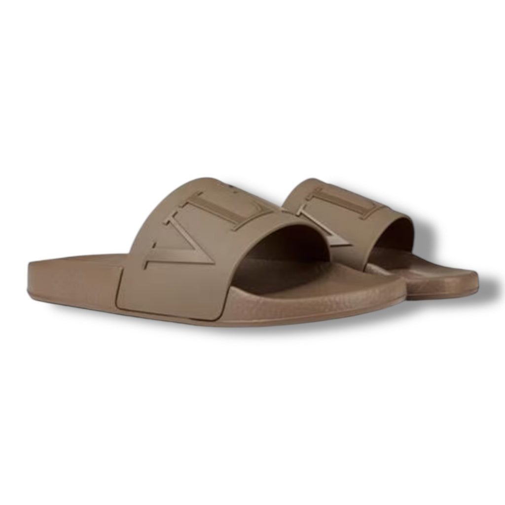 VALENTINO VLTN POOL SLIDERS BEIGE