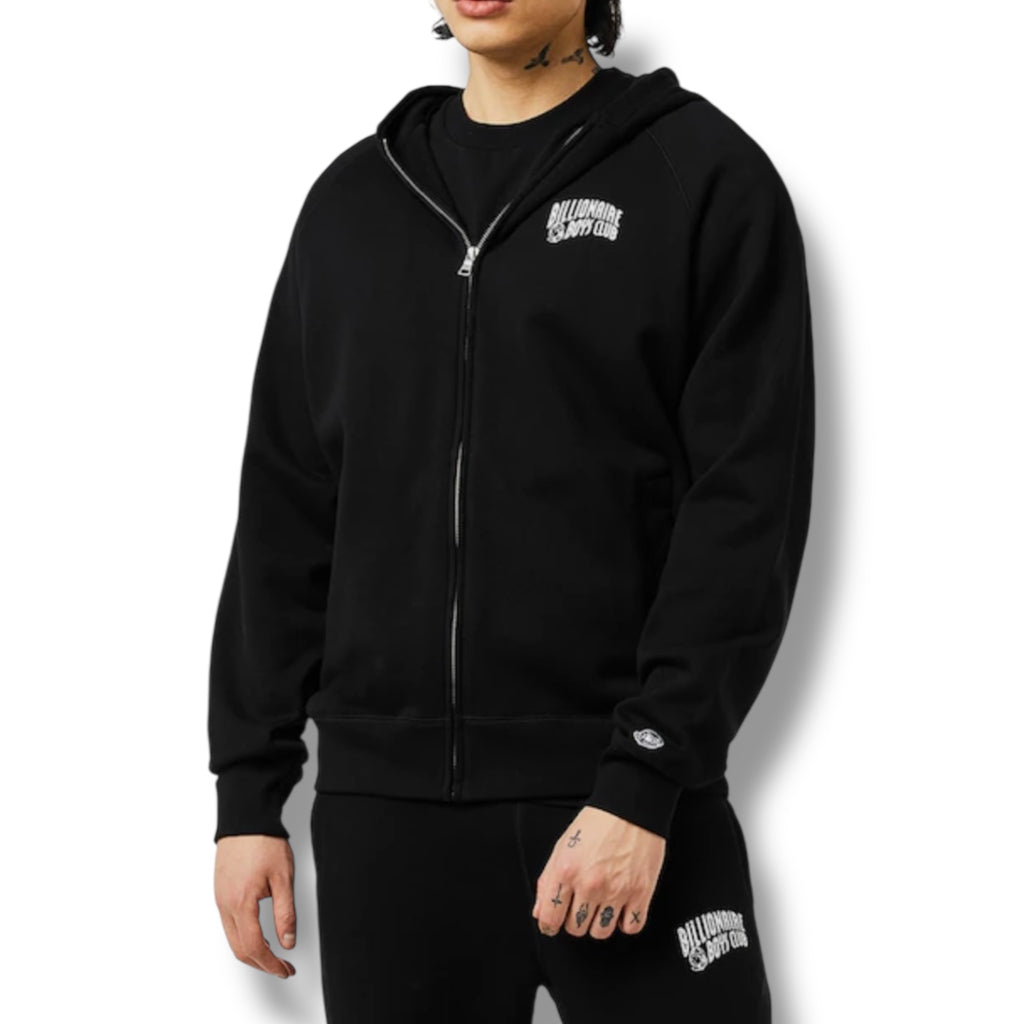 BILLIONAIRE BOYS CLUB ZIP UP SMALL ARCH HOODIE BLACK