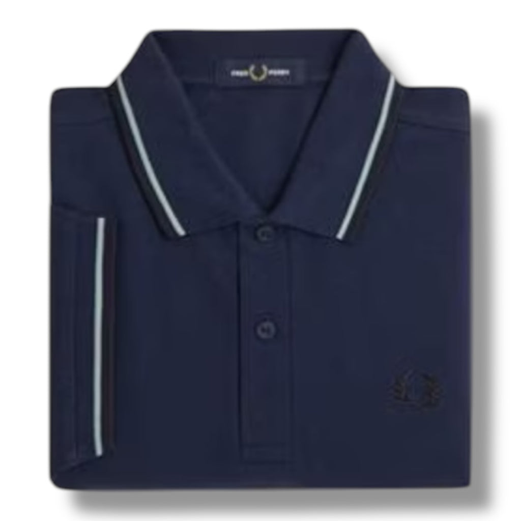 FRED PERRY TWIN TIPPED POLO SHIRT DARK BLUE