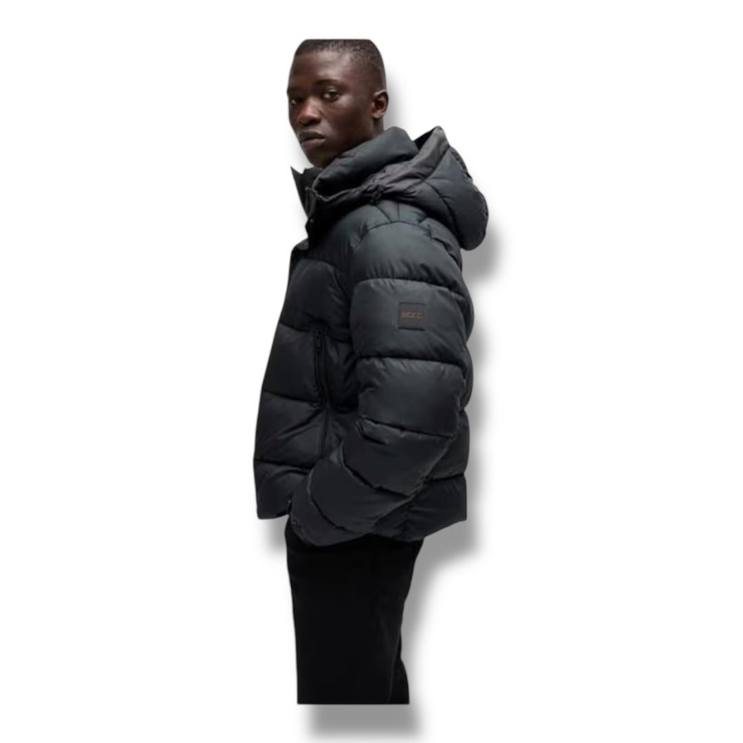 HUGO BOSS OMAR HOODED PUFFER  JACKET NAVY BLUE