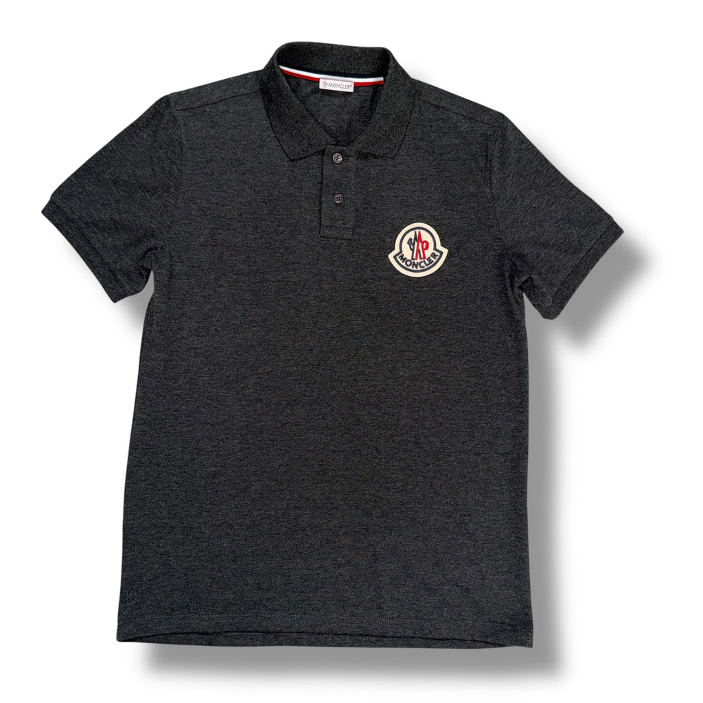 MONCLER BIG LOGO POLO SHIRT DARK GREY