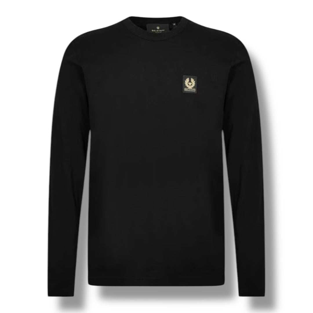 BELSTAFF PATCH LOGO LONG SLEEVED T-SHIRT BLACK