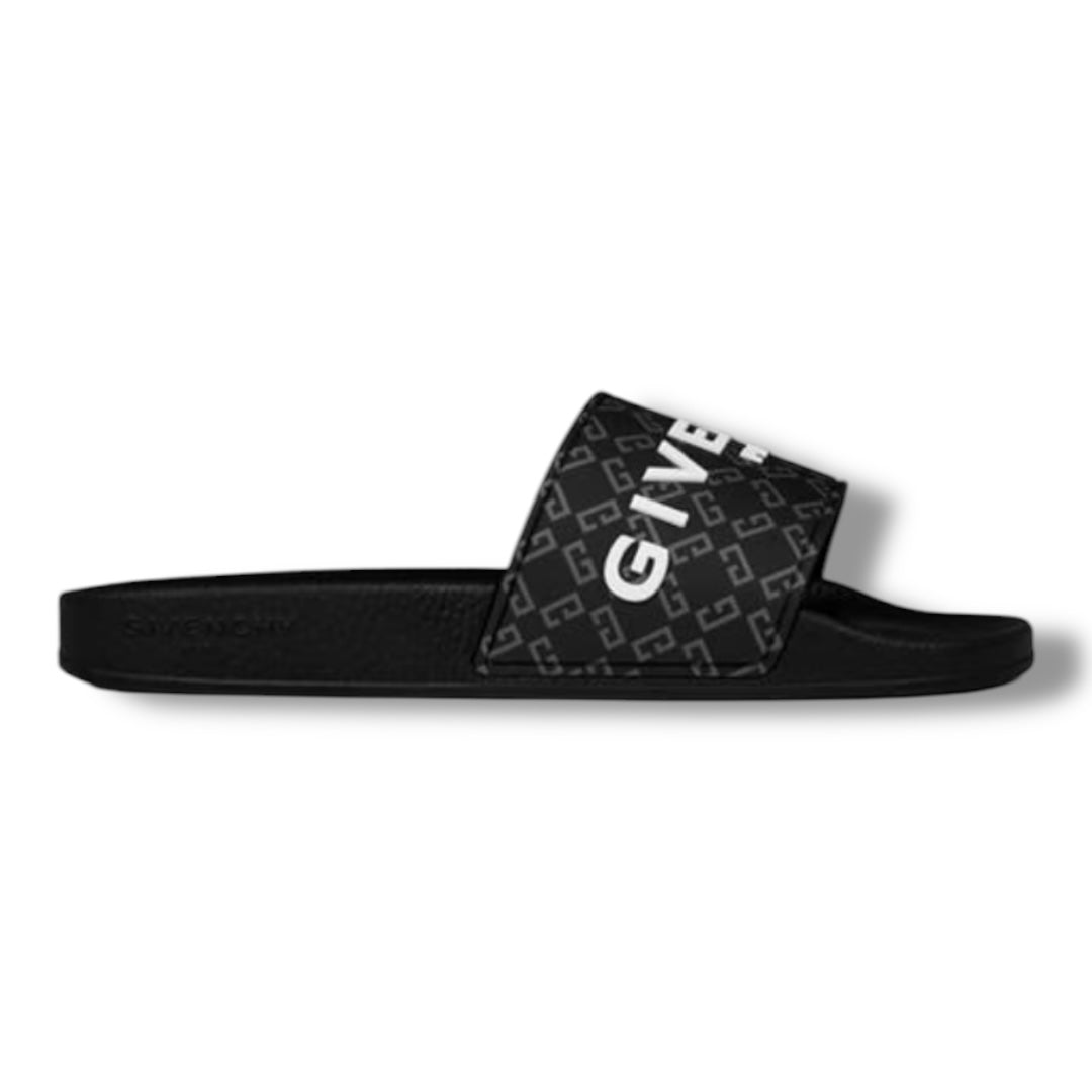 GIVENCHY LOGO POOL SLIDERS BLACK