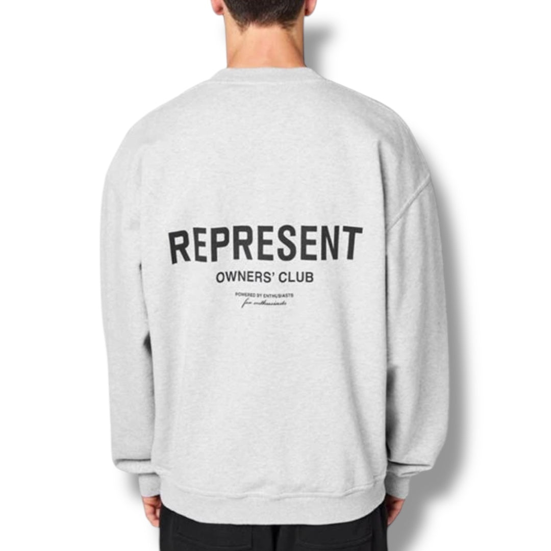 REPRESENT OWNERS CLUB CREW NECK TRACKSUIT LIGHT GREY