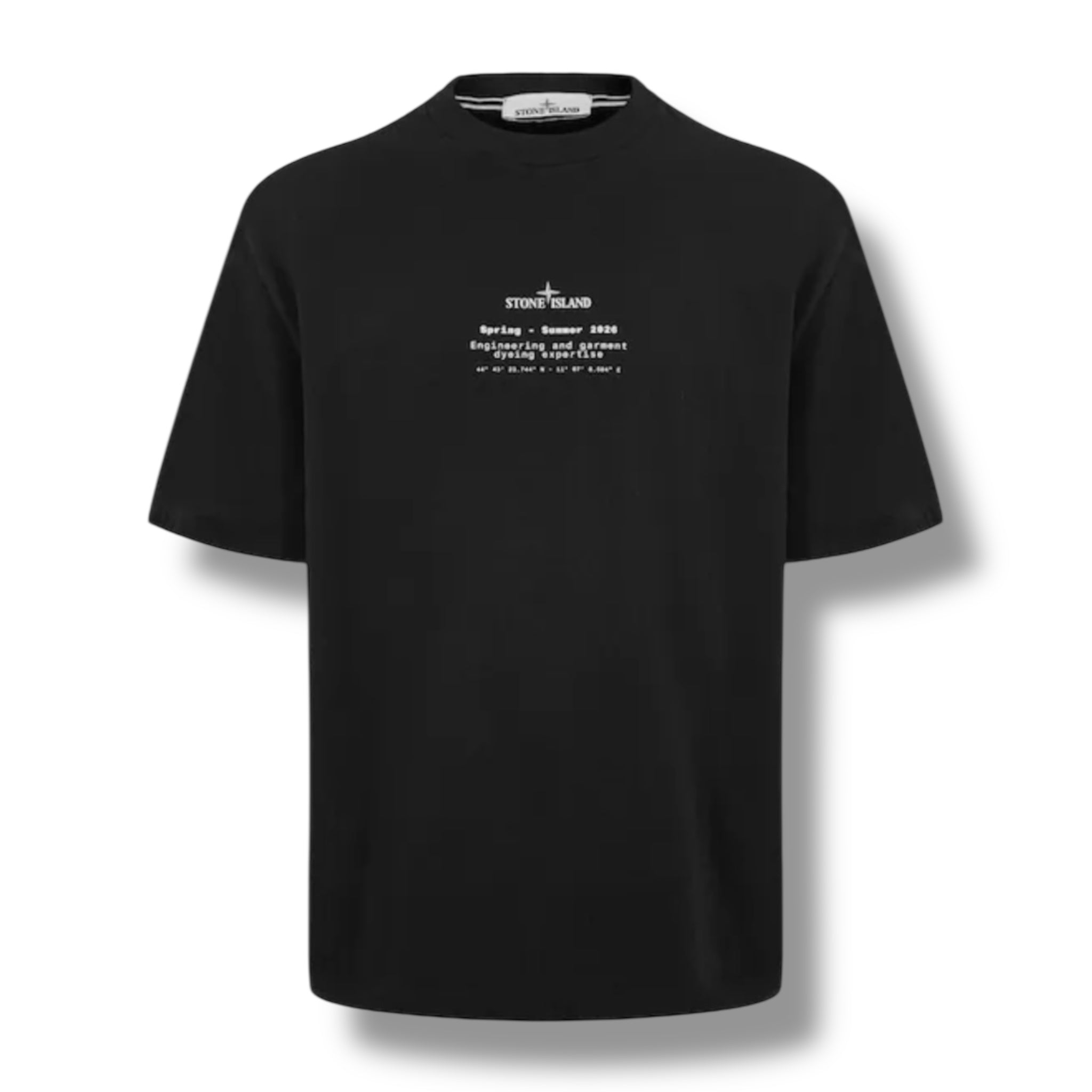 STONE ISLAND BACK MARBLE LOGO T-SHIRT & NYLON METAL SWIM SHORTS COMBO BLACK