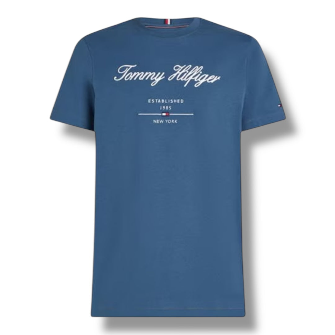 TOMMY HILFIGER SCRIPT T-SHIRT BLUE