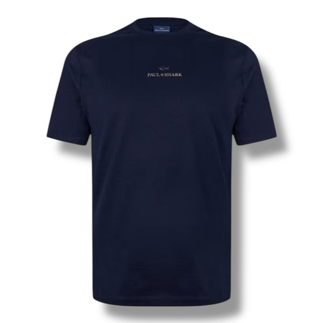 PAUL & SHARK MIDDLE LOGO T-SHIRT NAVY BLUE