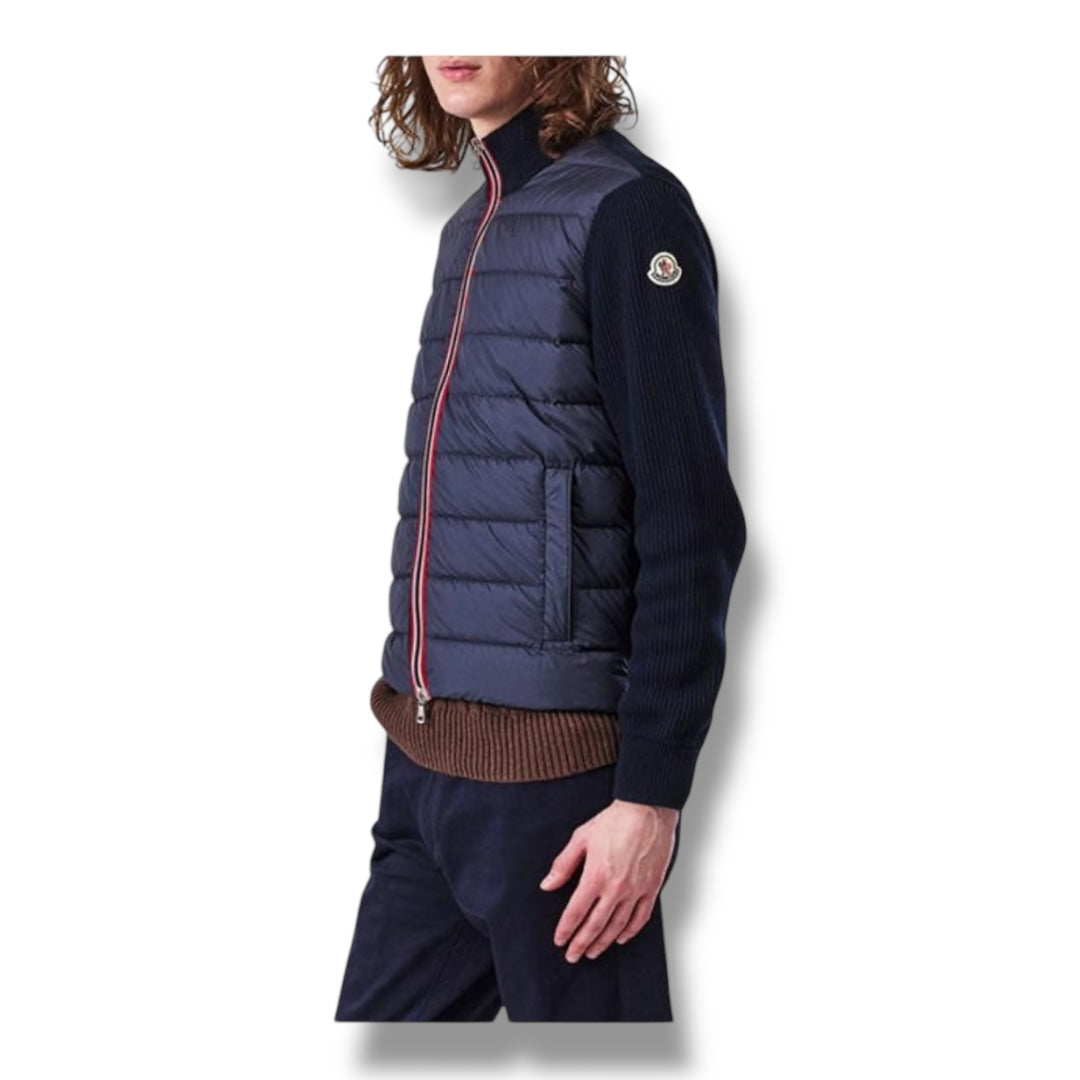 MONCLER PADDED HYBRID JACKET NAVY BLUE