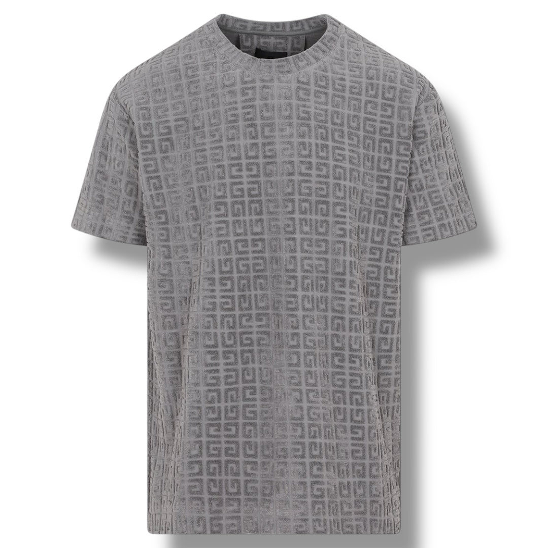 GIVENCHY PARIS 4G TOWELLING T-SHIRT GREY
