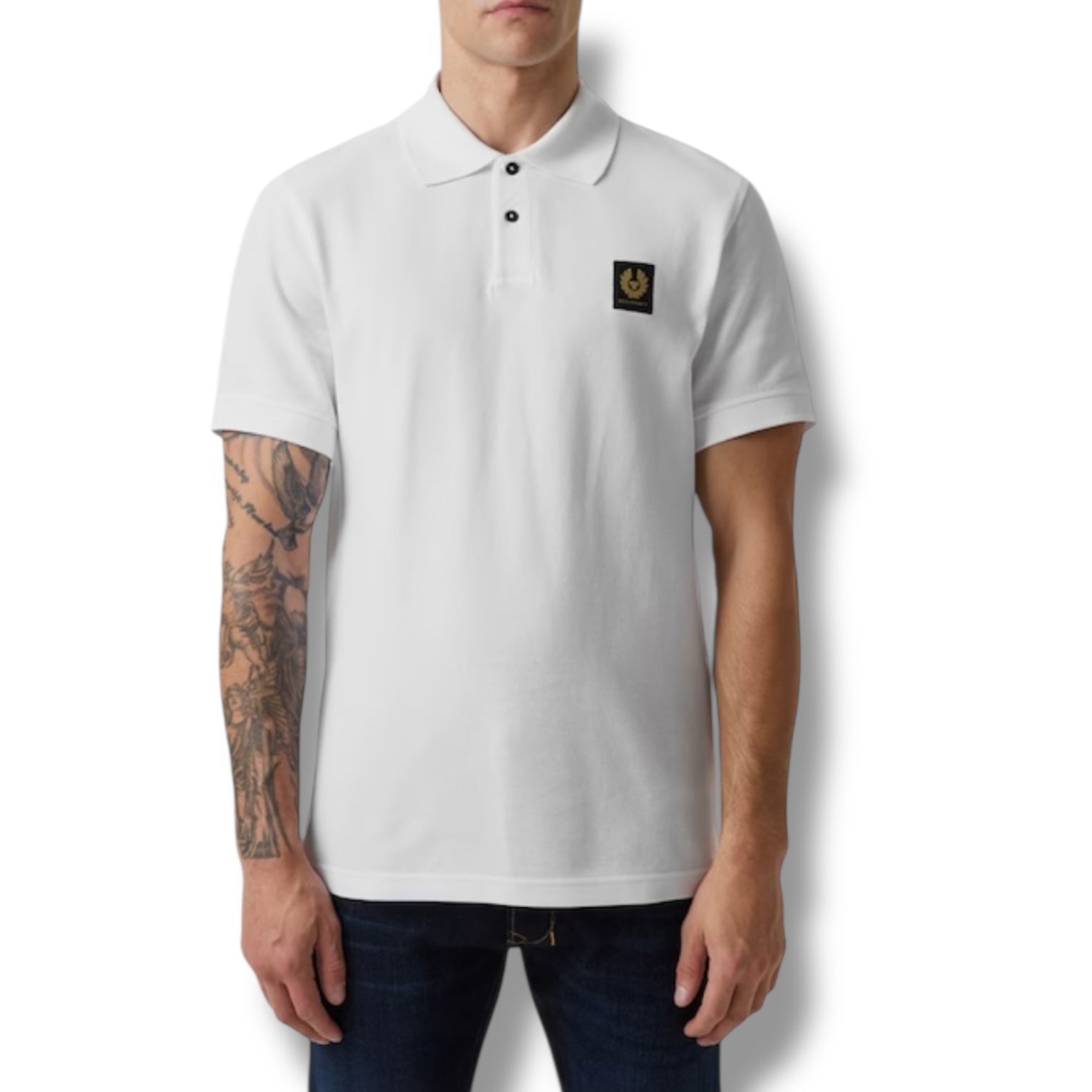 BELSTAFF PATCH LOGO POLO SHIRT WHITE