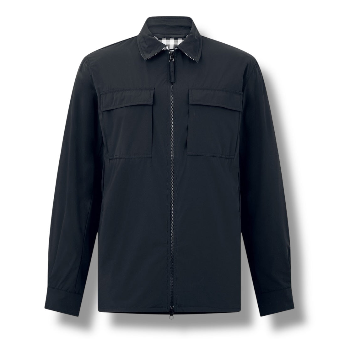 AQUASCUTUM STRETCH OVERSHIRT BLACK