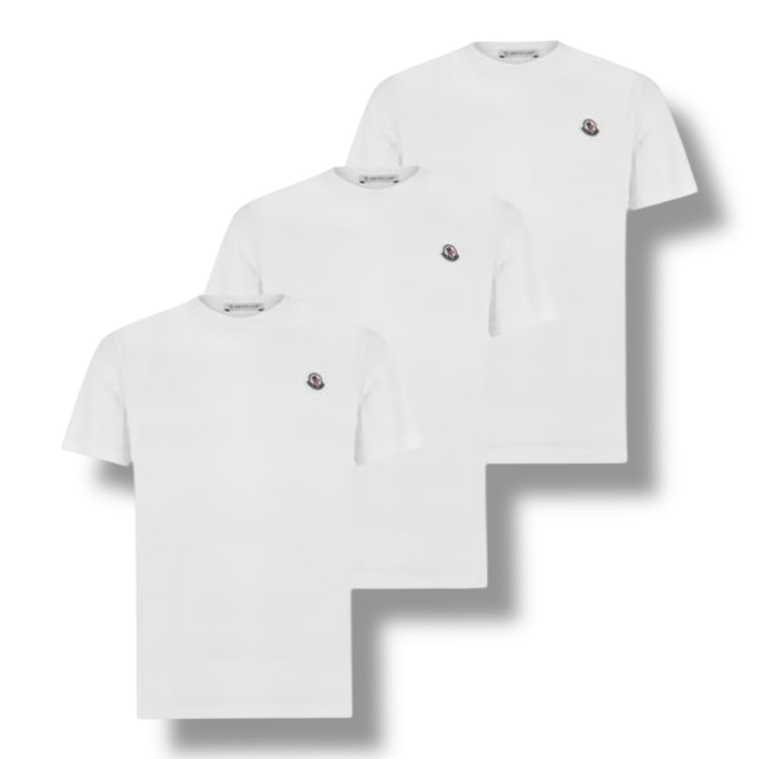 MONCLER 3 PACK LOGO T-SHIRT WHITE