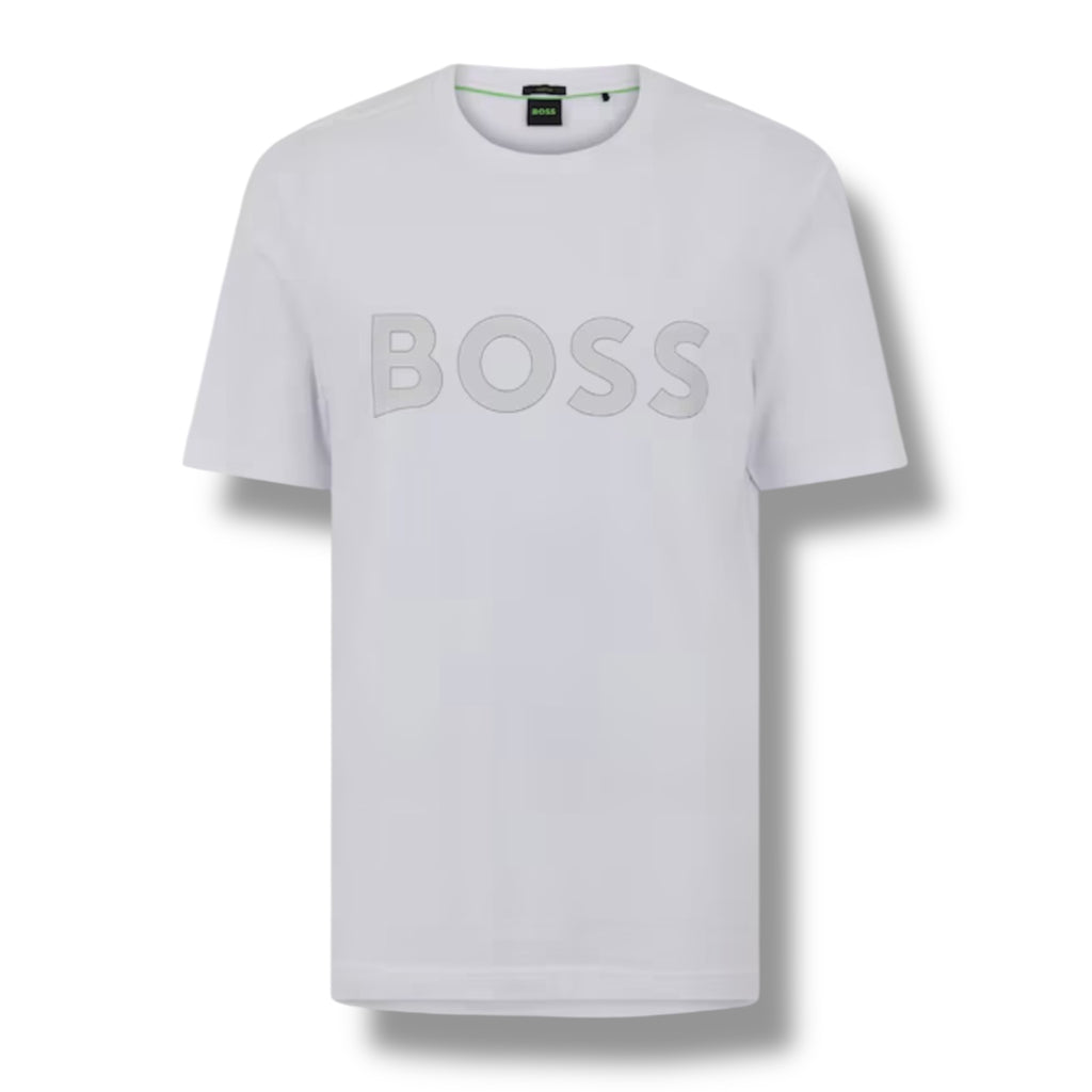 HUGO BOSS CLASSIC LOGO T-SHIRT & SWIM SHORTS SET WHITE & GREY