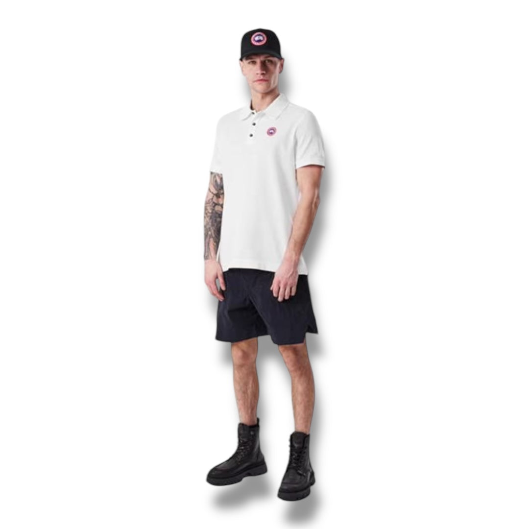 CANADA GOOSE PATCH POLO SHIRT WHITE
