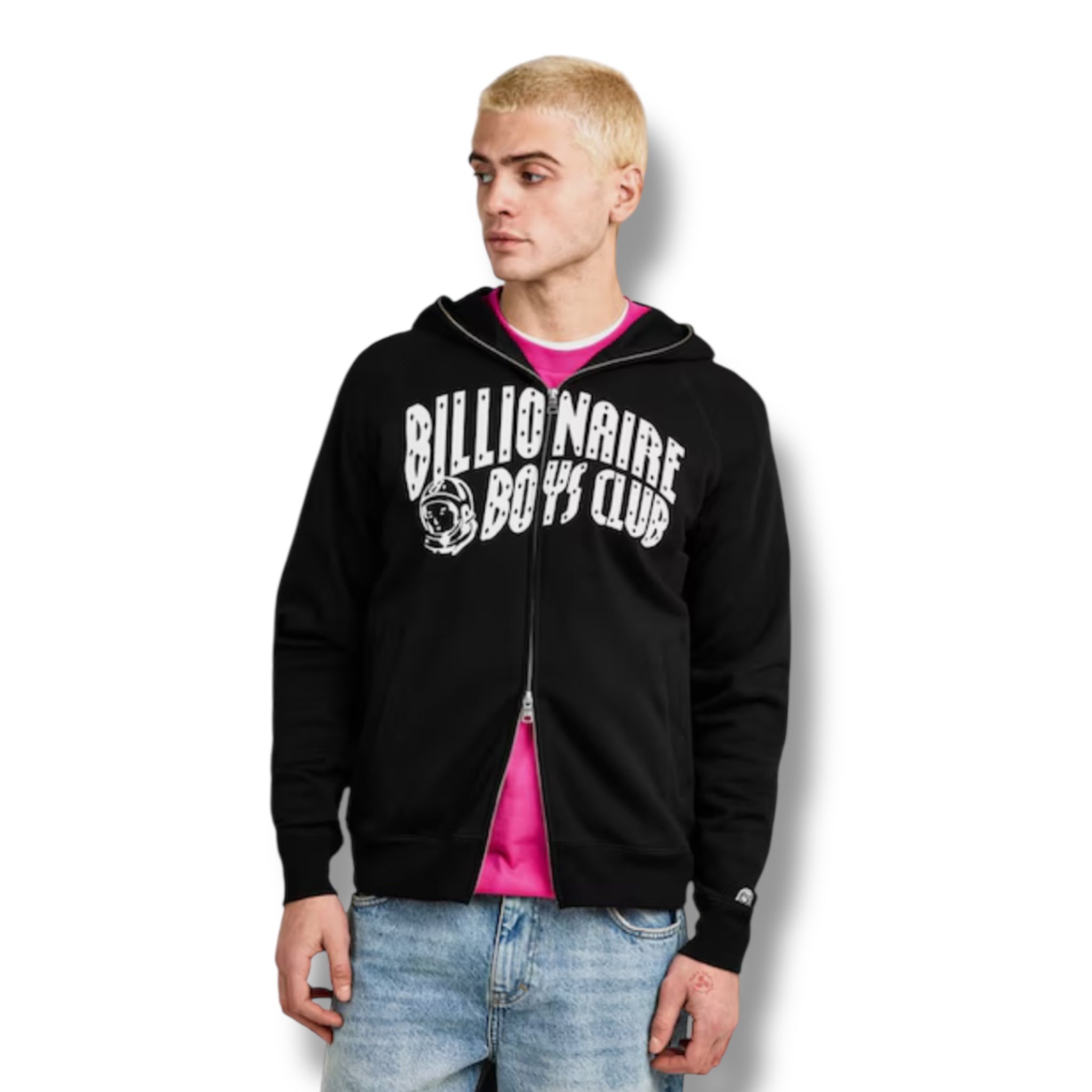 BILLIONAIRE BOYS CLUB ZIP UP ARCH HOODIE BLACK