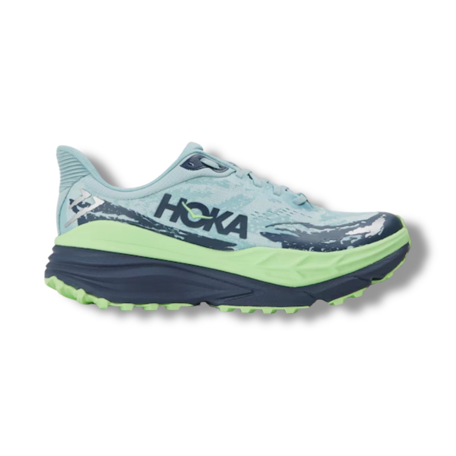 HOKA STINSON 7 RUNNING TRAINERS BLUE GREEN