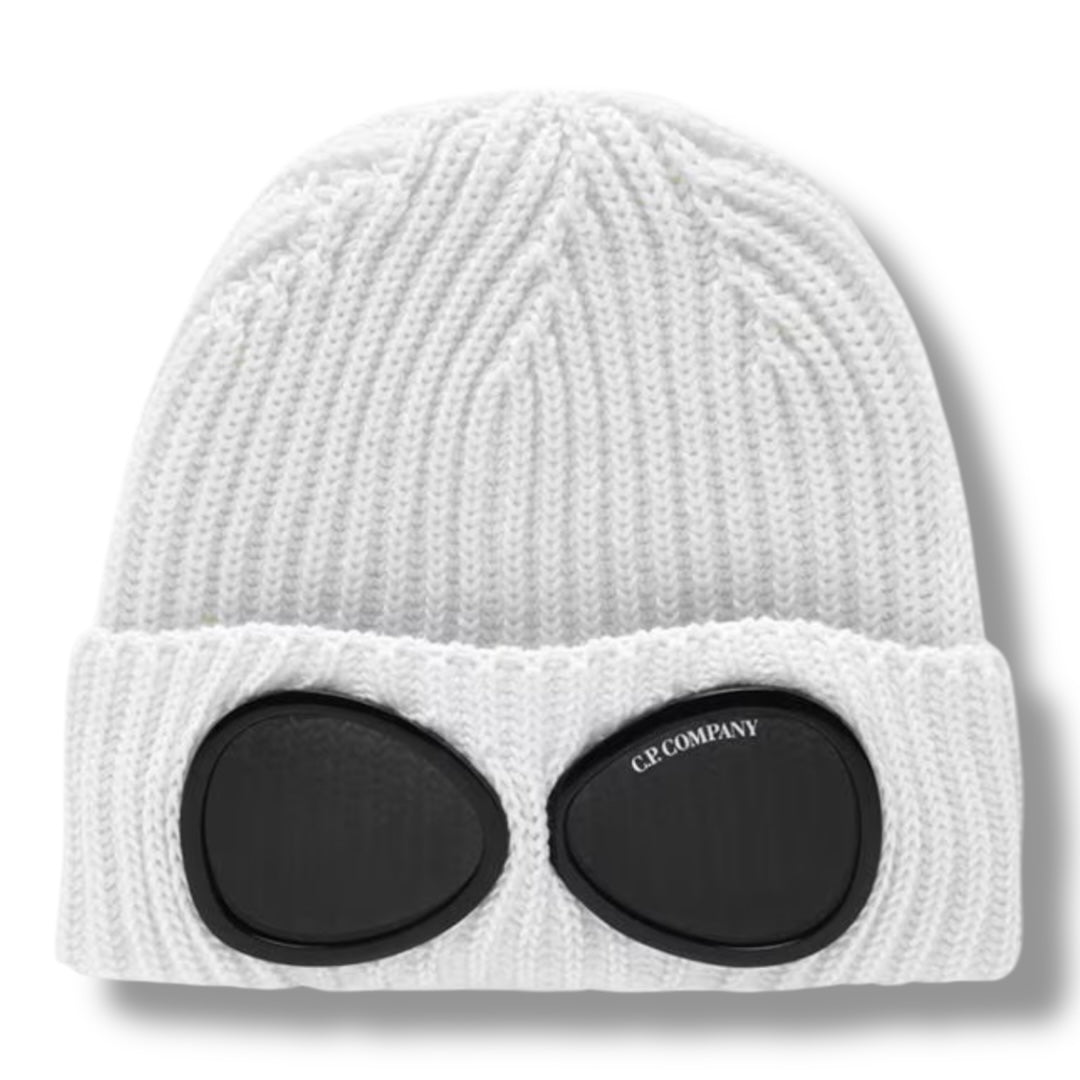CP COMPANY GOOGLE BEANIE WHITE