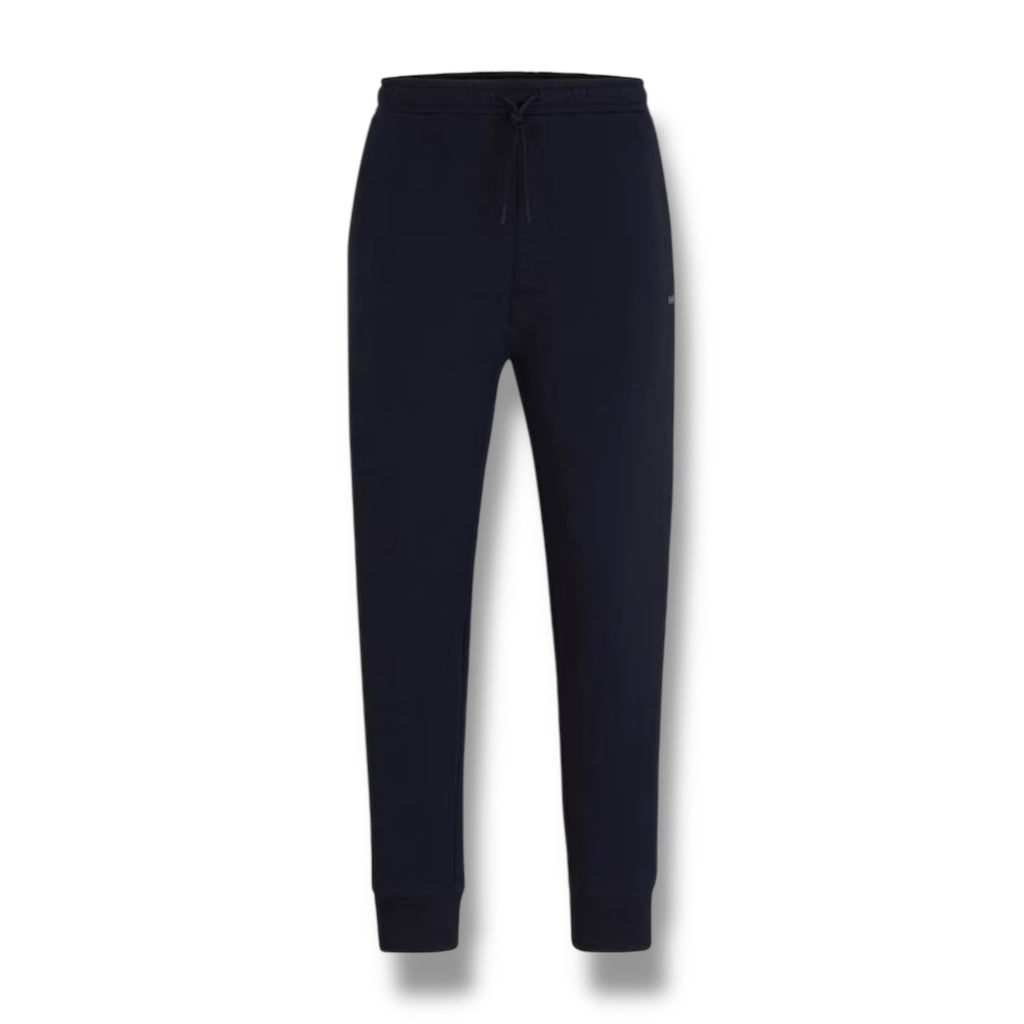 HUGO BOSS CURVED LOGO FULL ZIP HOODED TRACKSUIT NAVY BLUE