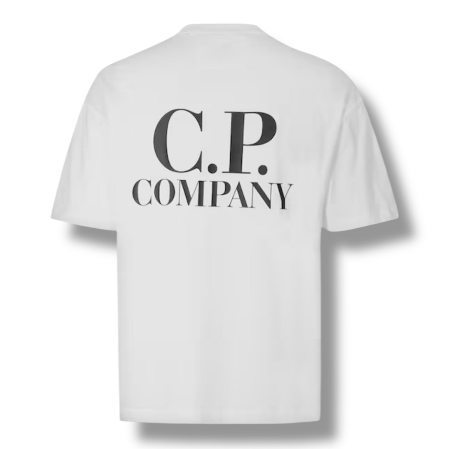 CP COMPANY DOUBLE LOGO T-SHIRT WHITE