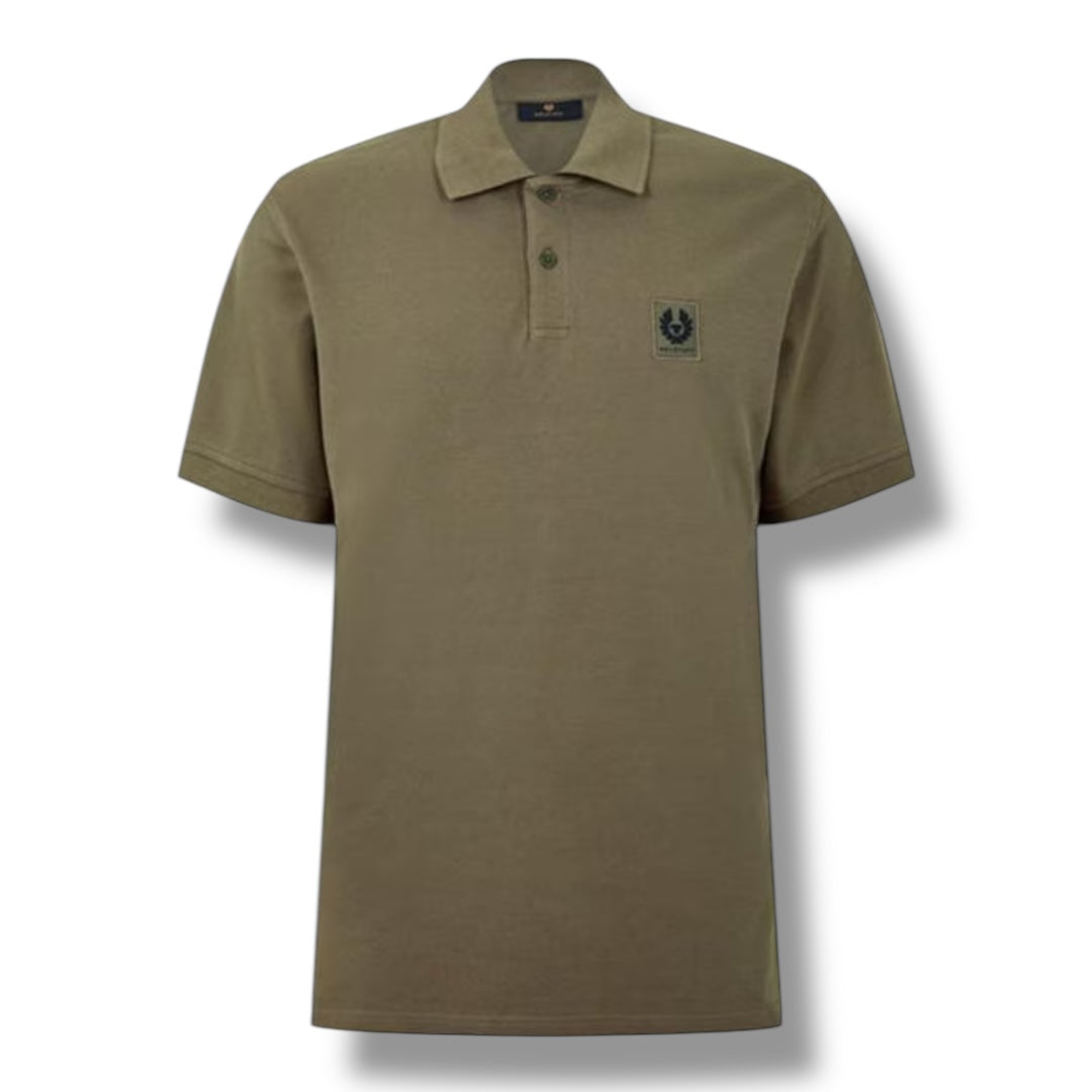 BELSTAFF PATCH LOGO POLO SHIRT KHAKI GREEN