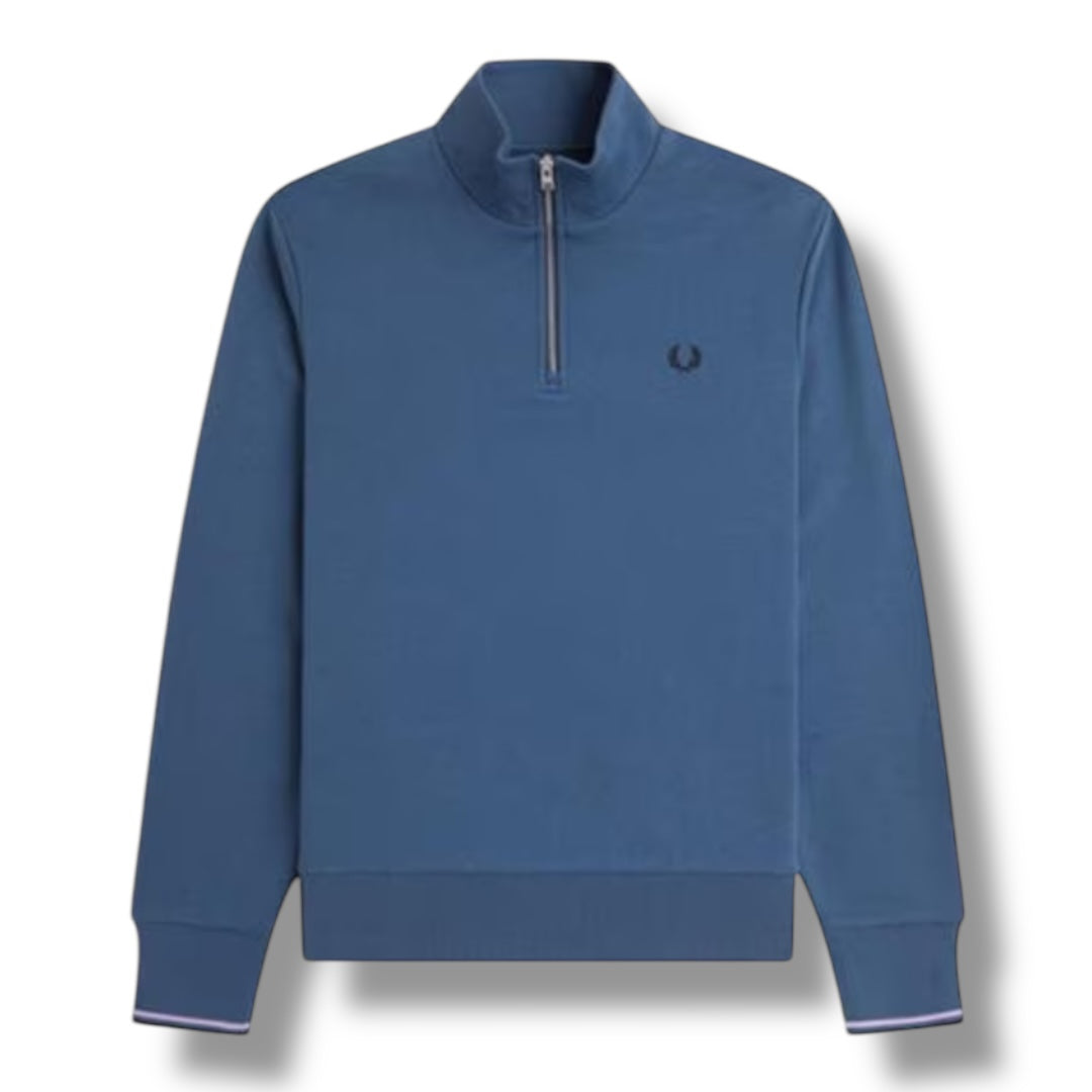 FRED PERRY 1/4 ZIP SWEATSHIRT BLUE