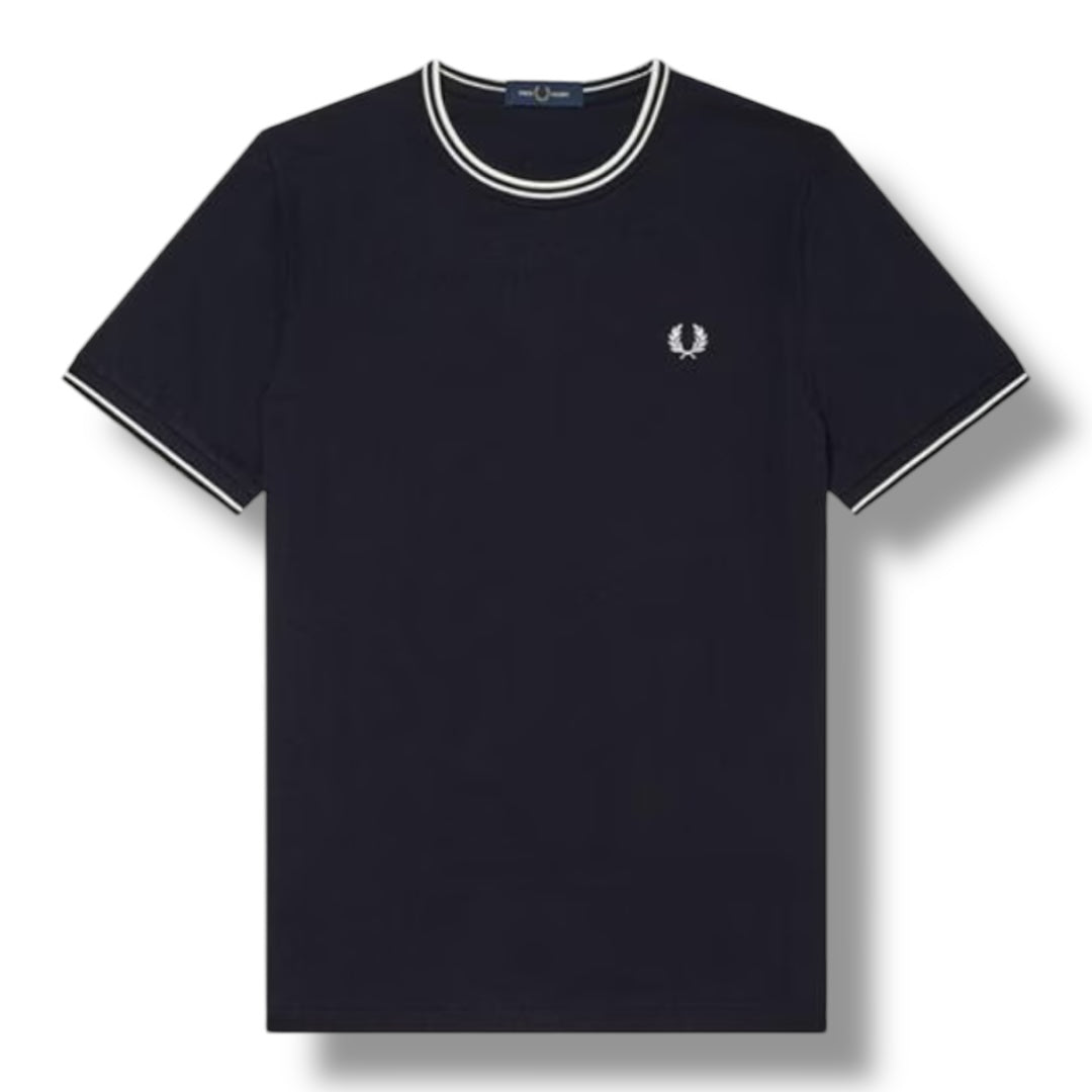 FRED PERRY TWIN TIP T-SHIRT NAVY