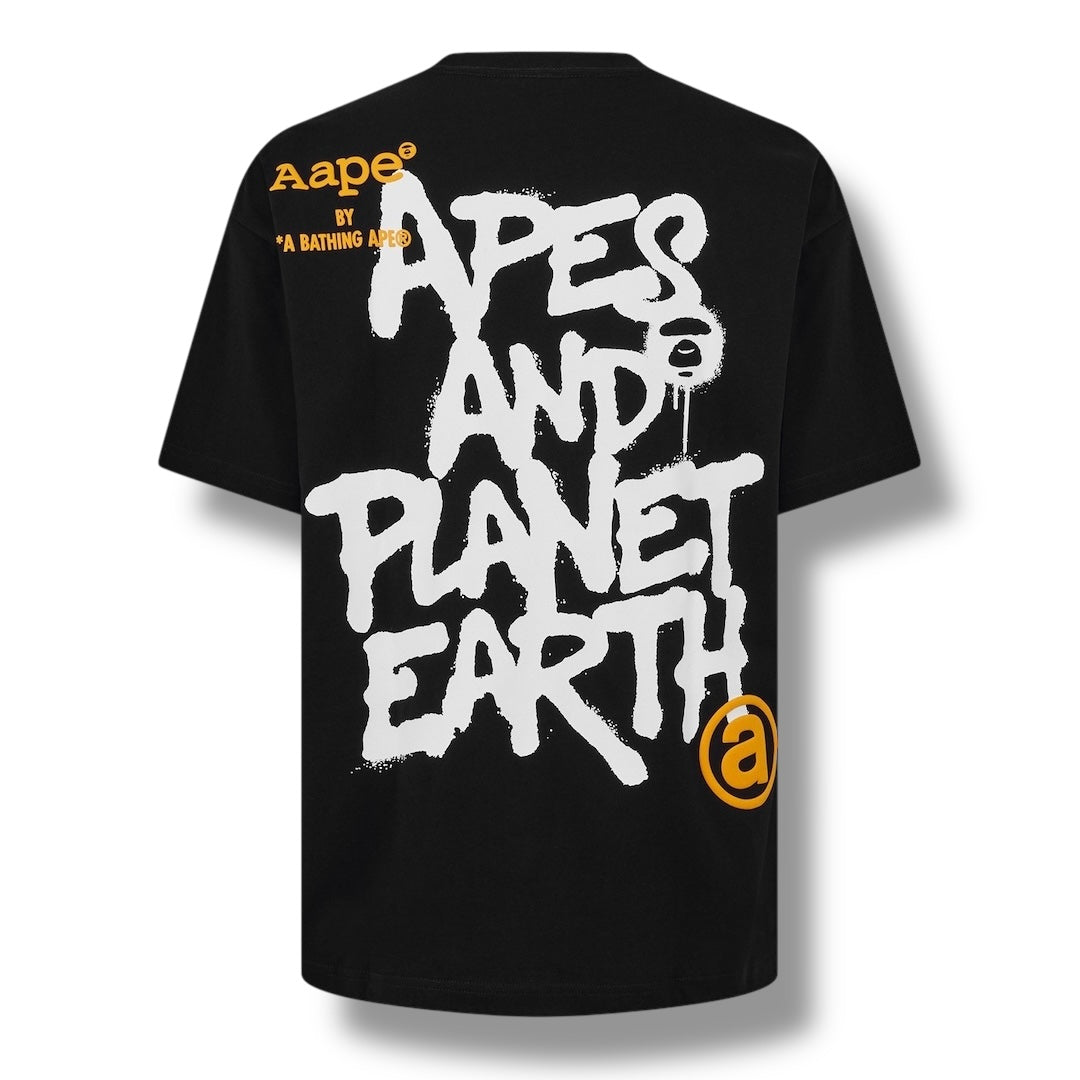 A BATHING APE AAPE NEON PUFF T-SHIRT BLACK