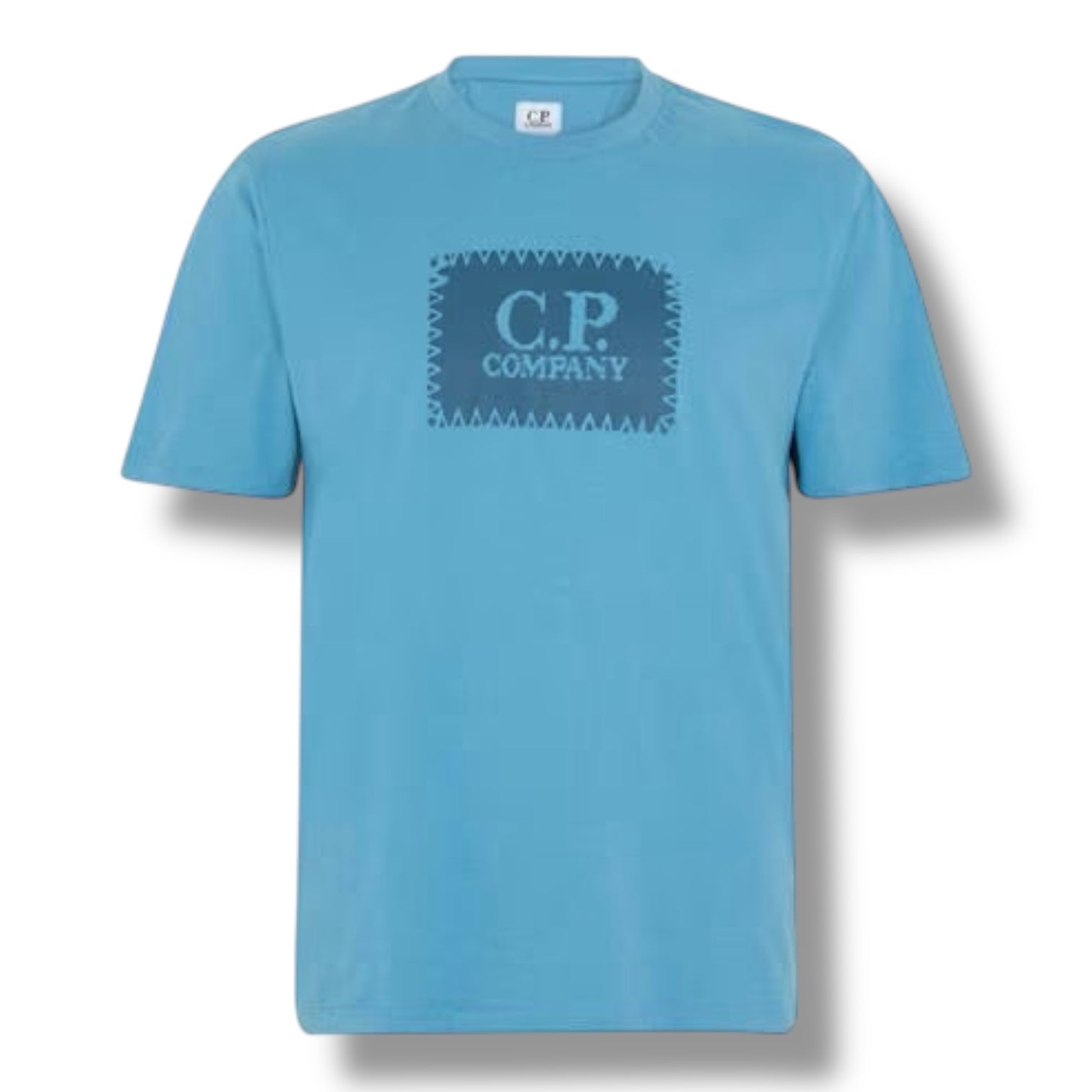 CP COMPANY STAMP LOGO T-SHIRT AEGEAN BLUE
