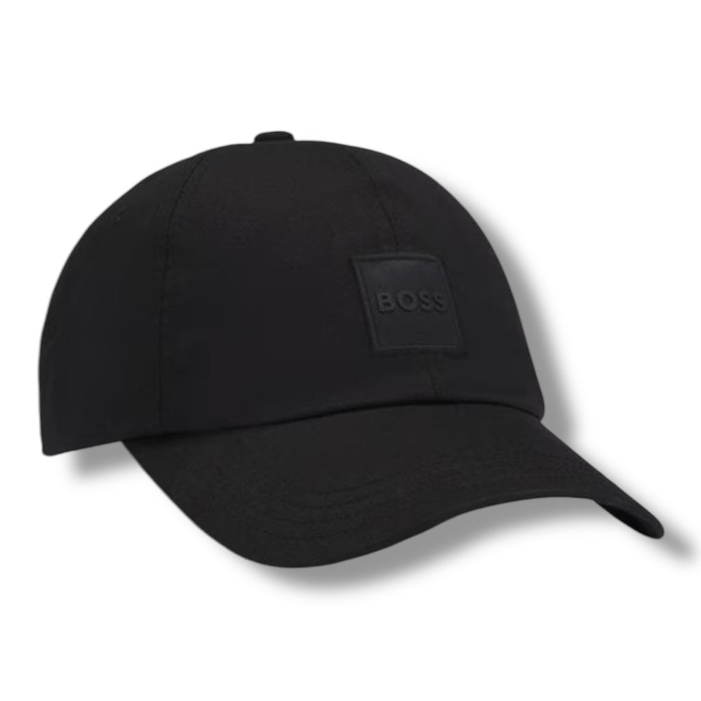 HUGO BOSS DER PATCH LOGO BASEBALL CAP BLACK