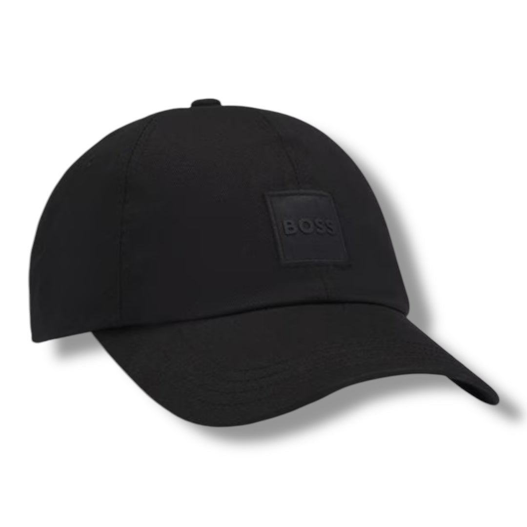 HUGO BOSS DER PATCH LOGO BASEBALL CAP BLACK