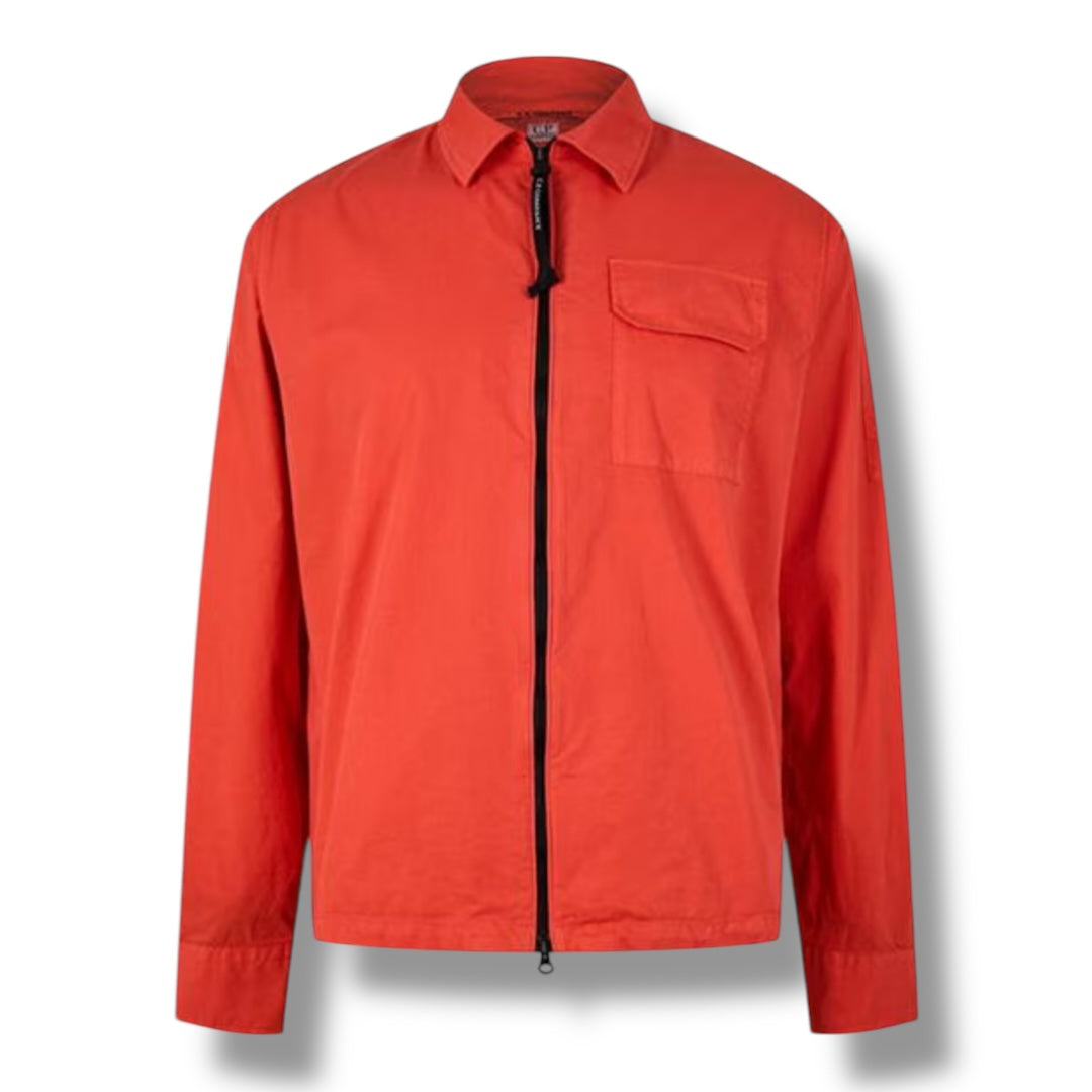 CP COMPANY LENS OVERSHIRT RED
