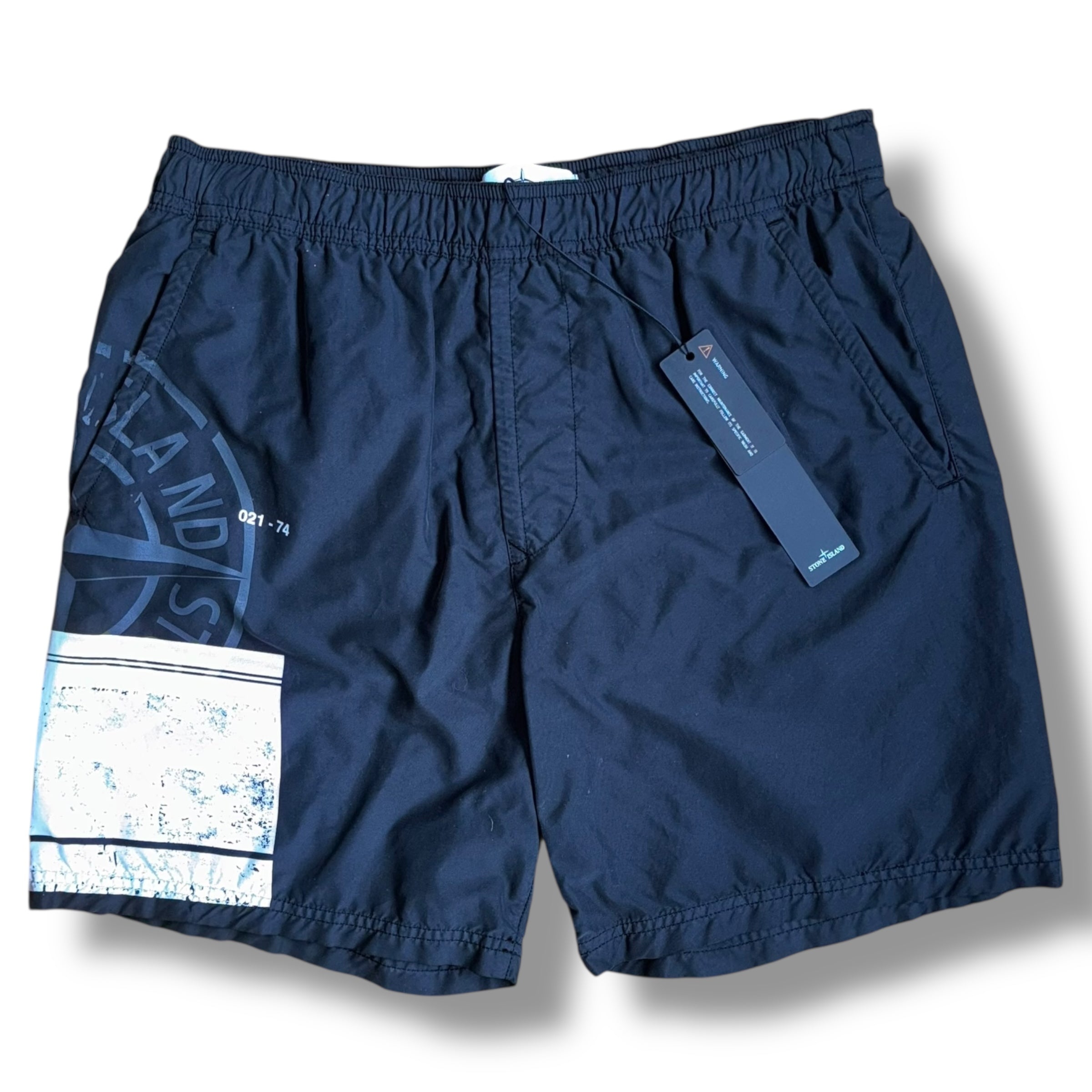 STONE ISLAND BIG LOGO SWIM SHORTS BLACK