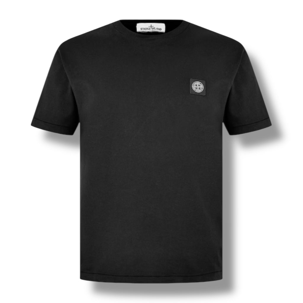 STONE ISLAND PATCH LOGO T-SHIRT & NYLON METAL SWIM SHORTS COMBO BLACK