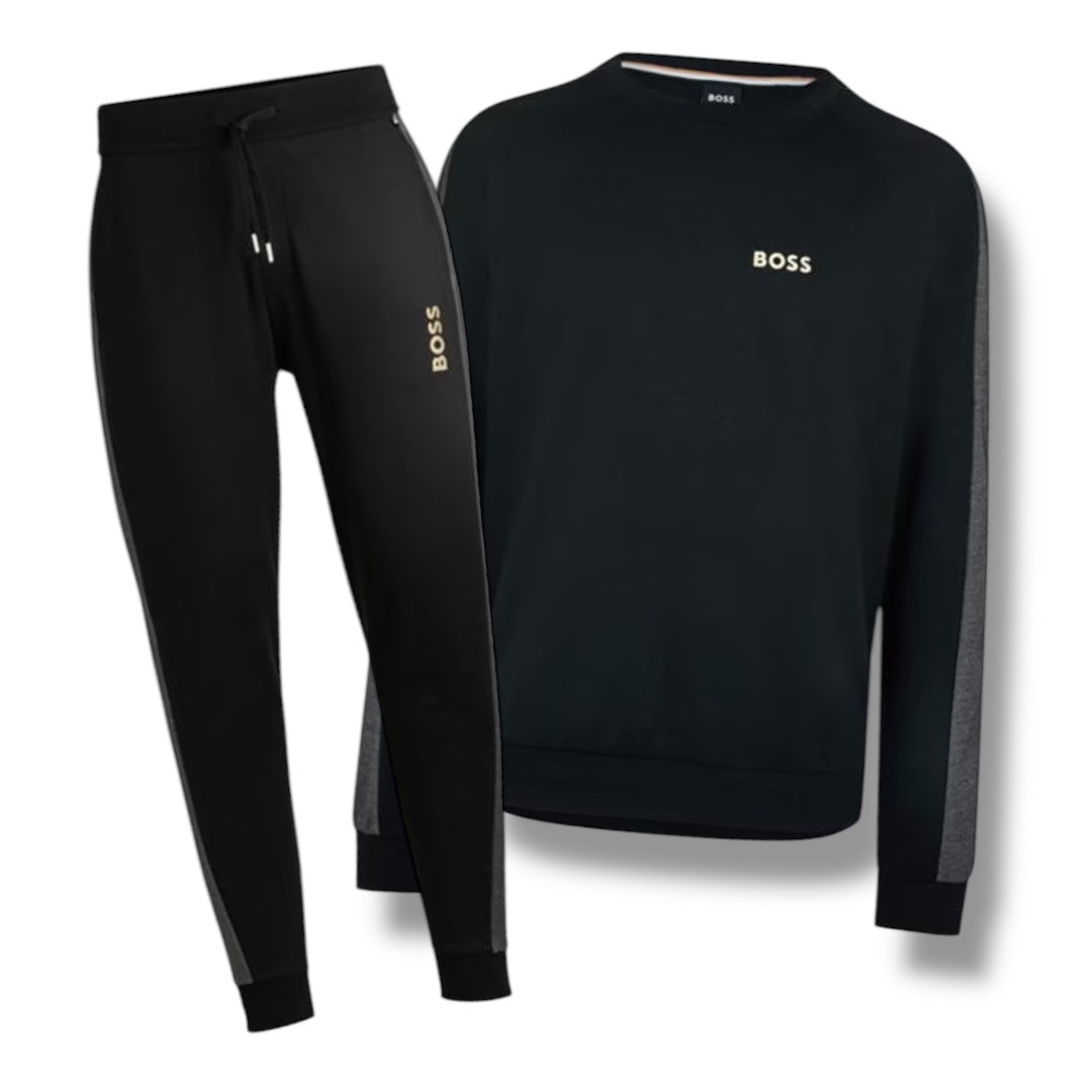 HUGO BOSS LOGO FULL TRACKSUIT BLACK
