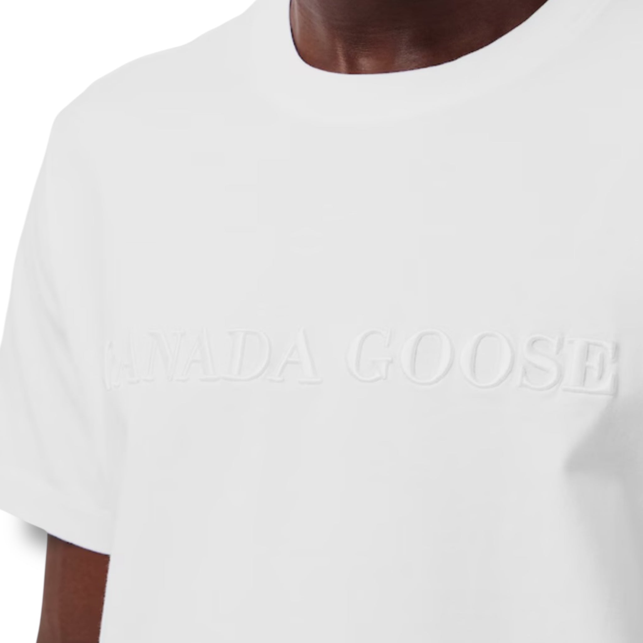 CANADA GOOSE EMBROIDERED LOGO T-SHIRT WHITE