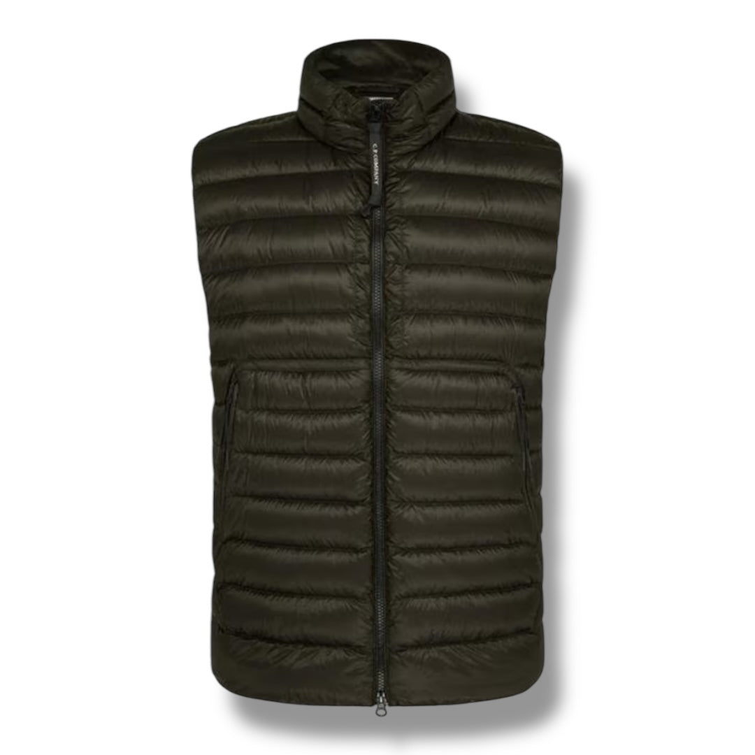 CP COMPANY DD SHELL LENS DOWN VEST KHAKI GREEN