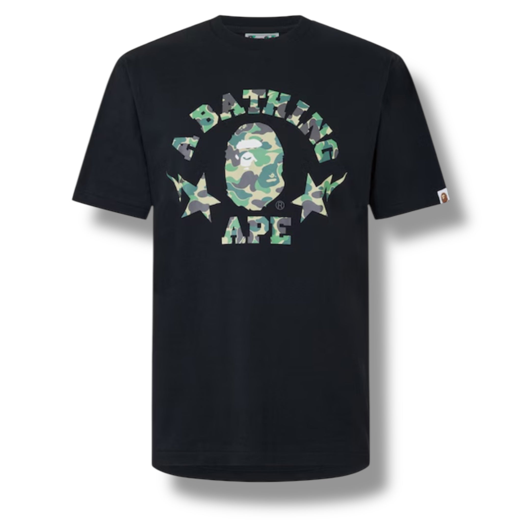 A BATHING BAPE STA CAMO COLLEGE T-SHIRT BLACK