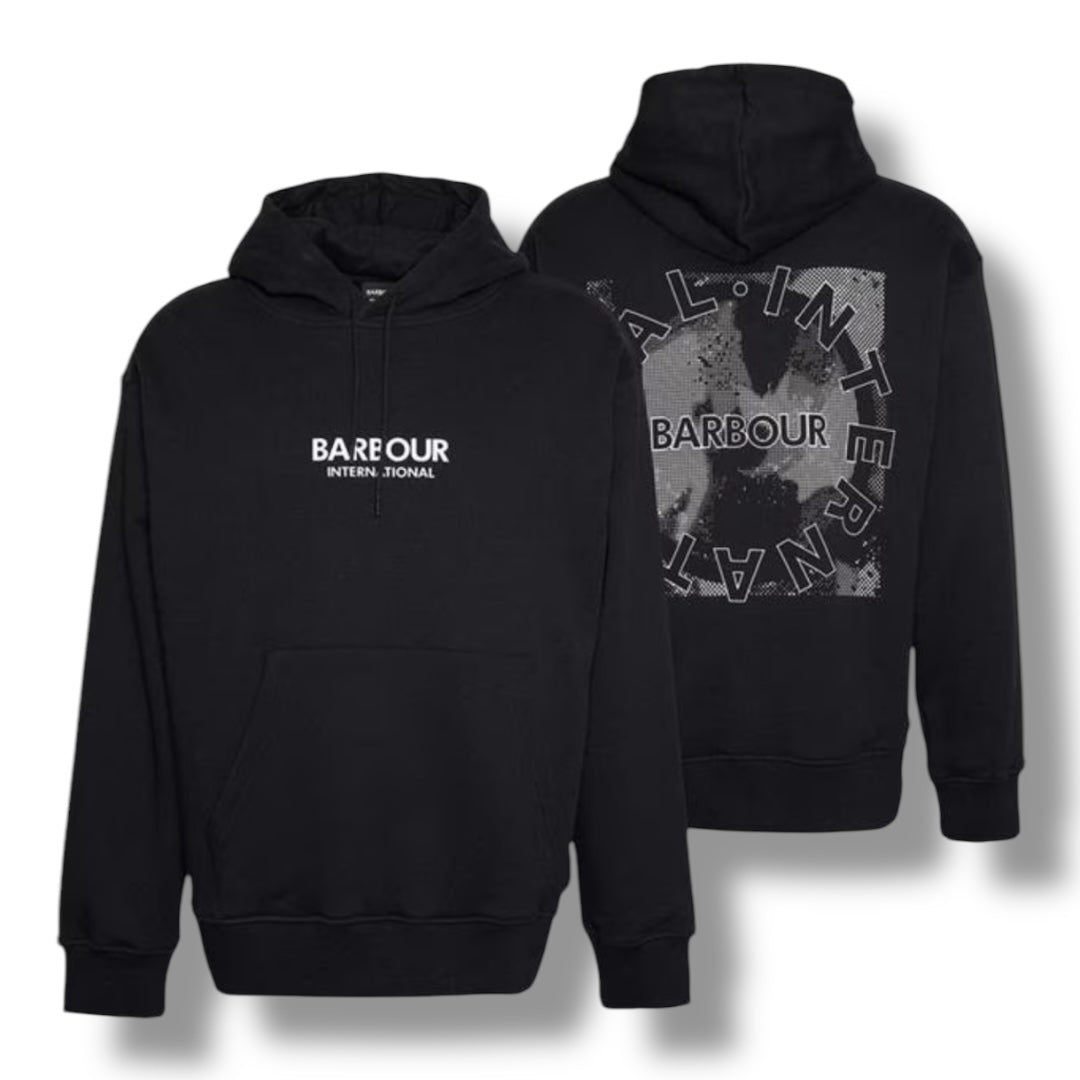 BARBOUR INTERNATIONAL MAP OTTH HOODIE BLACK
