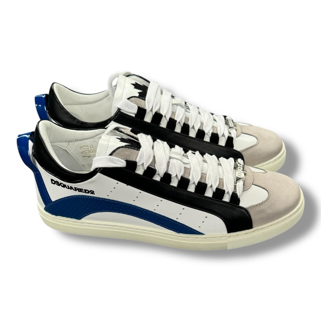 DSQUARED2 LOW TOP PERF TRAINERS WHITE - BLUE