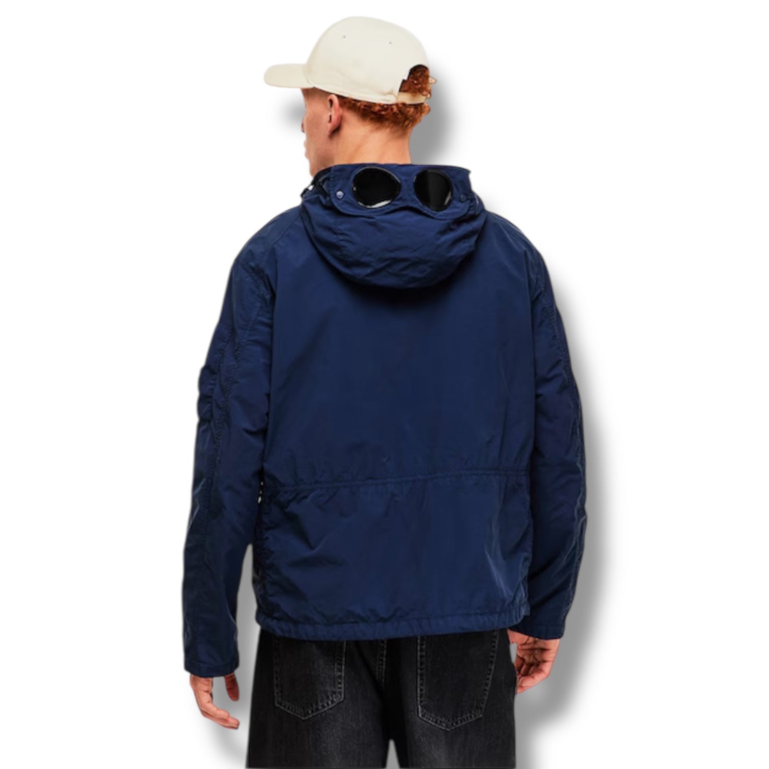 CP COMPANY HOODED GOOGLE JACKET NAVY BLUE