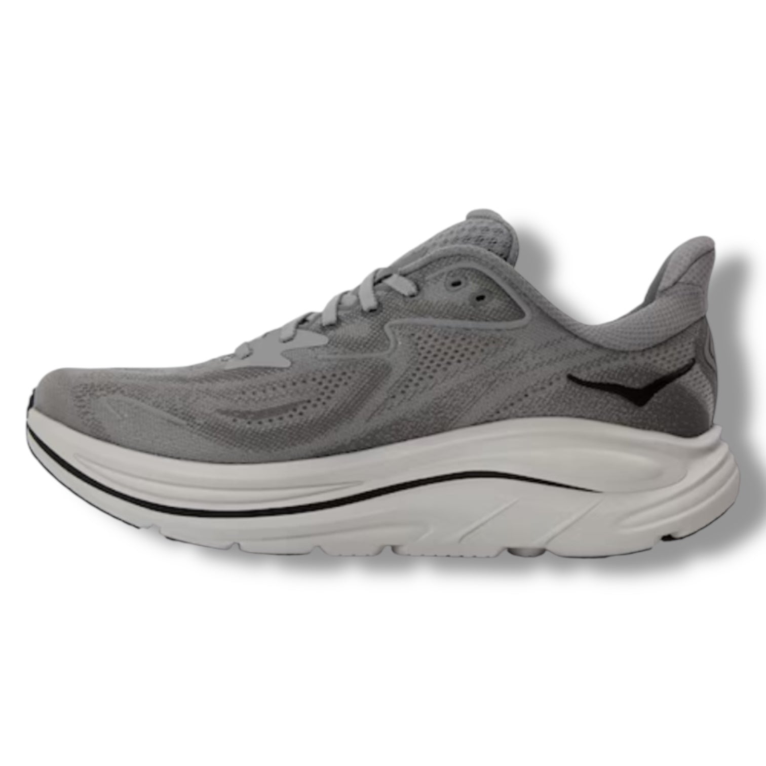 HOKA CLIFTON 10 RUNNING TRAINERS GREY