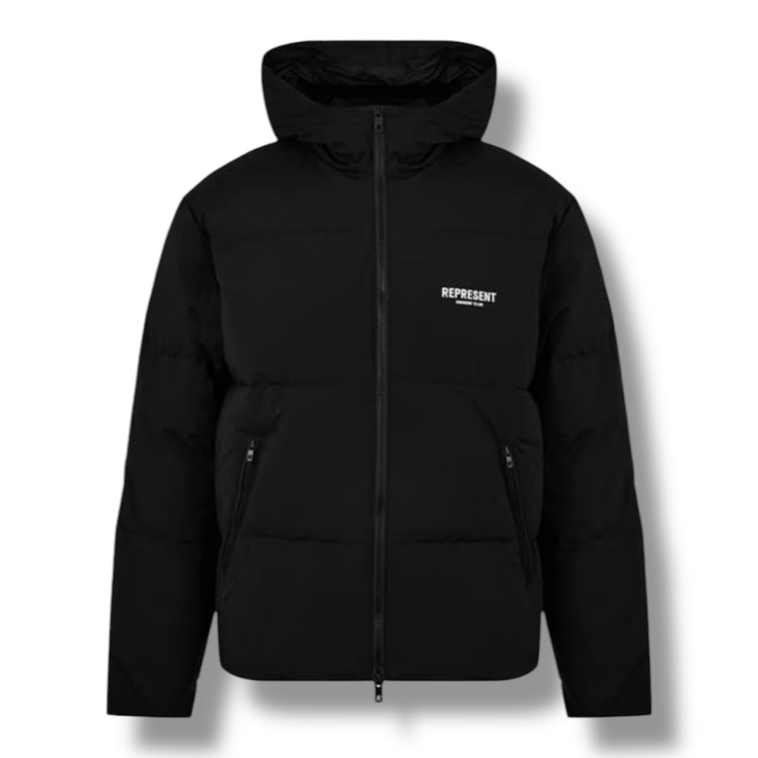 REPRESENT OWNERS CLUB HOODED PUFFER BLACK